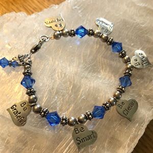 Inspirational “Be Grateful” Charms 925 Bracelet